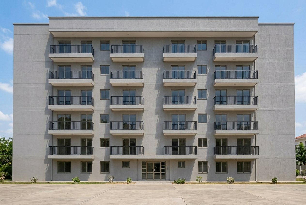 Medium-cost apartment building: Courtyard apartments